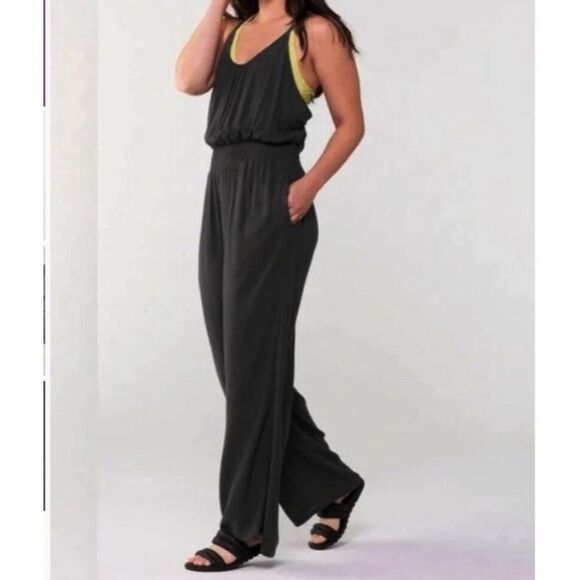 New PrAna Fernie Wide Leg Jumpsuit Black Modal Size S - Picture 11 of 12